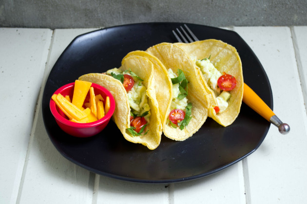 Scrambled Eggs and Avocado Breakfast Tacos Photo